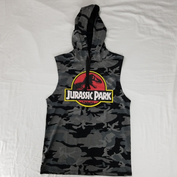 jurassic park sleeveless hoodie